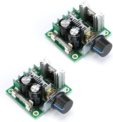 2 قطعة DC 12V-40V PWM وحدة تحكم سرعة المحرك 10A DC 12V منظم الجهد الخافت مع مقبض التحكم في السرعة، مفتاح سرعة متغير باستمرار، كفاءة عالية لاردوينو in Saudi Arabia