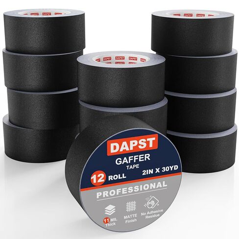 4 Pack Black Gaffers Tapes 2 Inch x 30 Yards x 11 Mil - Pro Black Gaff Tape - Waterproof, No Residue, Non-Reflective, Easy Tear - Photography, Filming Backdrop, Stage, Production (120 Yards in Tatal) in Saudi Arabia