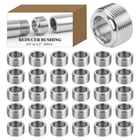 60-Pack Reducer Bushing 3/4" to 1/2" Threaded Nipple Galvanized Steel for Rigid IMC Conduit Connections, Electrical Size Reducing Coupling in Saudi Arabia