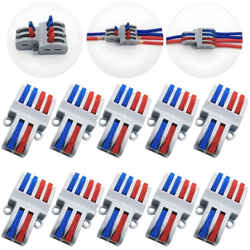 موصلات سلكية مدمجة، موصل صامولة رافعة SPL-42، كتلة طرفية موصل توصيل سريع، مع براغي (2 في 4 خارج، 10 قطع) in Kuwait