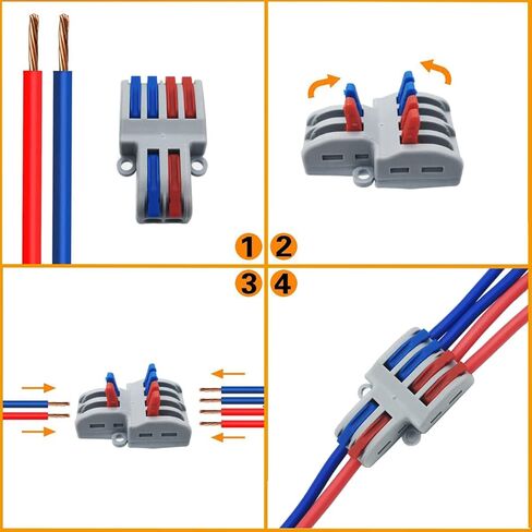 موصلات سلكية مدمجة، موصل صامولة رافعة SPL-42، كتلة طرفية موصل توصيل سريع، مع براغي (2 في 4 خارج، 10 قطع) in Kuwait