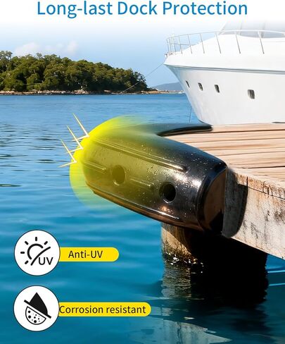 OCEANBROAD مصدات زاوية قفص الاتهام 2 حزمة، 10.6 بوصة حارس قفص الاتهام الزاوية لزوايا 90 درجة، بولي كلوريد الفينيل قابل للنفخ مقاوم للأشعة فوق البنفسجية مع أجهزة من الفولاذ المقاوم للصدأ، سهل التركيب لحماية القوارب ورصيف السفن in Saudi Arabia
