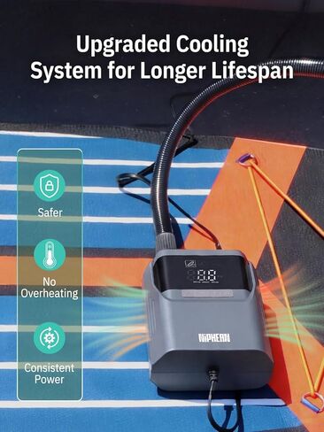 Niphean Electric Paddle Board Pump 50 PSI Air Pump with Dual Stage Auto Inflation & Deflation, 12V DC Car Connector Portable SUP Pump for Stand Up Paddle Board, Kayak, Boats, Tent and Tires in Kuwait