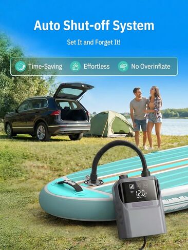 Niphean Electric Paddle Board Pump 50 PSI Air Pump with Dual Stage Auto Inflation & Deflation, 12V DC Car Connector Portable SUP Pump for Stand Up Paddle Board, Kayak, Boats, Tent and Tires in Kuwait
