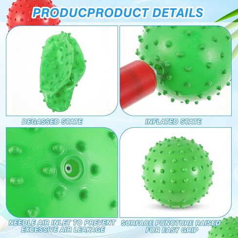 Junkin 100 Pack Knobby Balls Bulk 5.5 Inch Sensory Balls Bouncy Balls with Air Pump Set Plastic Balls Small Inflatable Ball Spiky Massage Stress Balls Fidget Toys Playground Balls for Party Favors in Kuwait