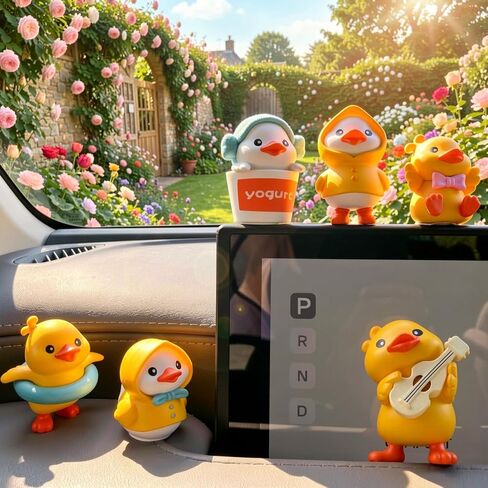 6 PCS Cute Mini Duck Car Accessories Interior Dashboard Decorations, Funny Duckling Home Party Decorations Fairy Garden Landscape Décor Desktop Mini Ornaments in Saudi Arabia
