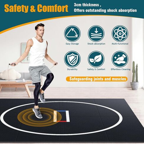 10x10ft Foldable XPE Jiu Jitsu Floor Exercise Mat for Home Foldable Jiu Jitsu Mats 1.2inch Thick for BJJ MMA Grappling Martial Art Boxing Judo in Kuwait