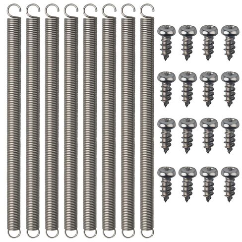 3/8“ x 6-1/2", 0.047" Extended Spring Steel Double Hook Construction Hook-End Tension, Light Duty Spring, with Set Screw, for Mechanical Repair Industry Screen Door(8-Pack) in Kuwait