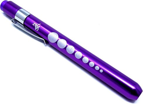 قلم LED طبي من الألومنيوم قابل لإعادة الاستخدام من Penlight مع مقياس الحدقة للممرضات والأطباء والطلاب مع مشبك جيب (أرجواني) in Saudi Arabia