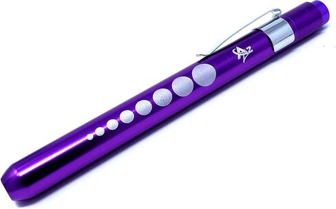 قلم LED طبي من الألومنيوم قابل لإعادة الاستخدام من Penlight مع مقياس الحدقة للممرضات والأطباء والطلاب مع مشبك جيب (أرجواني) in Saudi Arabia