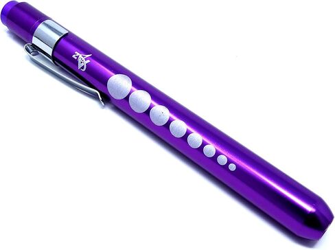 قلم LED طبي من الألومنيوم قابل لإعادة الاستخدام من Penlight مع مقياس الحدقة للممرضات والأطباء والطلاب مع مشبك جيب (أرجواني) in Saudi Arabia