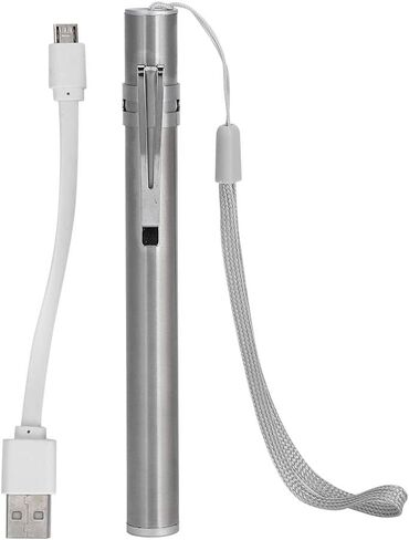 Fafeicy LED USB Penlight Mini Diagnostic Medical Pen Light، مصباح قلم قابل لإعادة الشحن من الفولاذ المقاوم للصدأ مع مشبك جيب + كابل USB للميكانيكي in Saudi Arabia