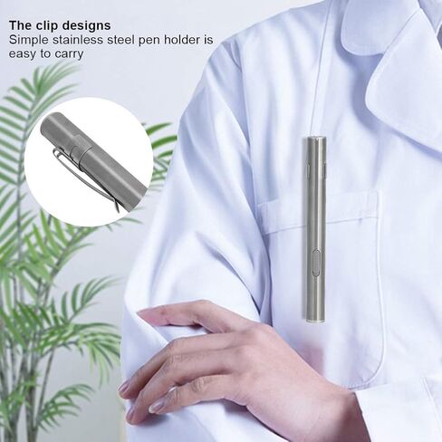 Fafeicy LED USB Penlight Mini Diagnostic Medical Pen Light، مصباح قلم قابل لإعادة الشحن من الفولاذ المقاوم للصدأ مع مشبك جيب + كابل USB للميكانيكي in Saudi Arabia