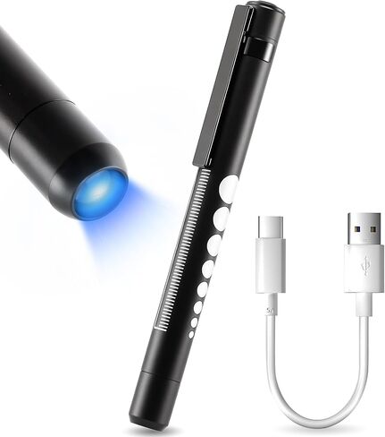 Jeemiter Upgraded Cobalt Blue LED Medical Penlight - for Corneal Injury, Tear Film, Contact Lens & Hirschberg Test Assessment | Essential Tool for Ophthalmologists, Doctors, Nurses in Clinical Exams in Kuwait