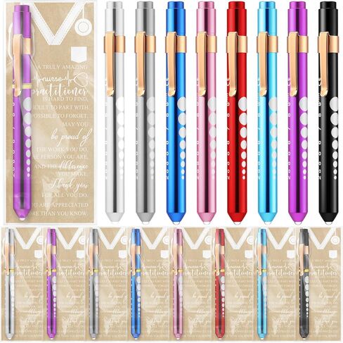 8 Set National Doctors’ Day Pen Light Medical Pen Light with Pupil Gauge LED Reusable Diagnostic Penlight Thank You Card Healthcare Worker Appreciation Gift for Hospital Staff Nurse Eye Doctor in Saudi Arabia