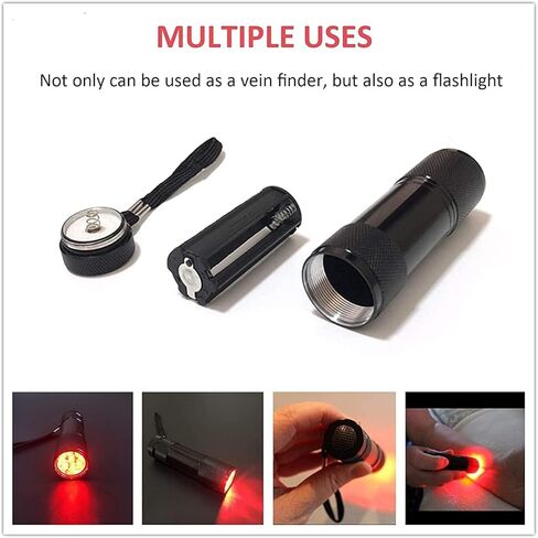 Pen Lights Vein Finder Viewer, Portable Vein Flashlight with 9 Infrared LED Light, Easy Finding Subcutaneous Veins for Nurse, Medical Student Use in Kuwait
