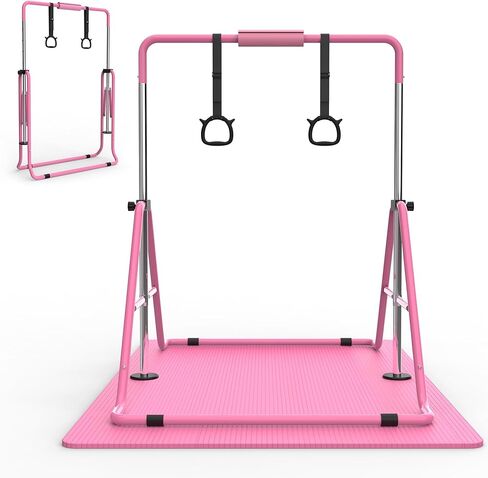 Adjustable Gymnastics Bar - Sturdy Foldable Horizontal Bar with Mat for Home Practice in Kuwait