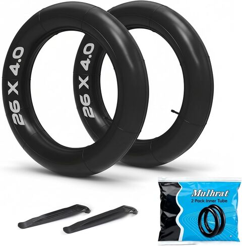 2Pack 20x4.0, 26x4.0 Inch Premium Heavy-Duty Inner Tube with 32mm Schrader Valve Fat Tire Tube– Puncture Resistant Tube for E-Bike, Electric Bicycle,Commuter Bikes & Mountain Bikes with 2 Tire Levers in Saudi Arabia