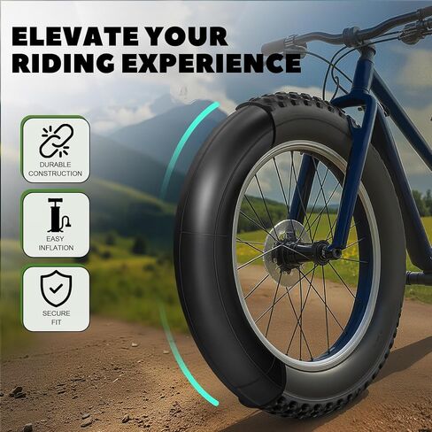 أنبوب إطار سميك مقاس 16 × 4.0 مع صمام شريدر - أنابيب دراجة مطاطية بوتيل لدراجة Ebike - عبوتان مع رافعات الإطارات in Saudi Arabia