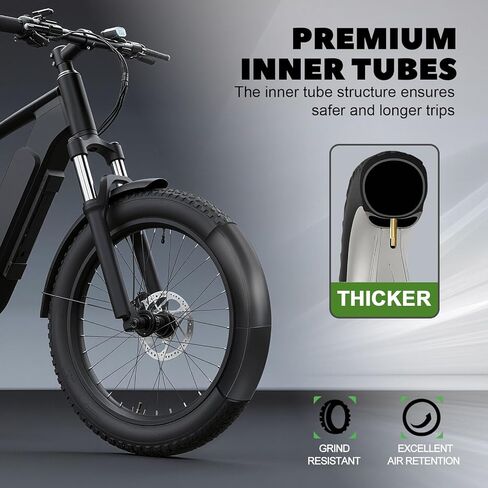 أنبوب إطار سميك مقاس 16 × 4.0 مع صمام شريدر - أنابيب دراجة مطاطية بوتيل لدراجة Ebike - عبوتان مع رافعات الإطارات in Saudi Arabia