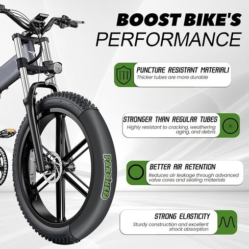أنبوب إطار سميك مقاس 16 × 4.0 مع صمام شريدر - أنابيب دراجة مطاطية بوتيل لدراجة Ebike - عبوتان مع رافعات الإطارات in Saudi Arabia