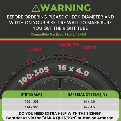 16 x 4.0 Inner Tube with Schrader Valve - Ideal for Kids Electric Bike with 16 Inch Fat Tires - Butyl Rubber Durable & Reliable Performance in Saudi Arabia