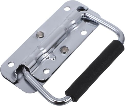Zerodeko Heavy Duty 304 Stainless Steel Foldable Iron Toolbox Handle with Spring Loaded Pull, 100mm Long Carry Handle for Tool Cases and Industrial Equipment in Saudi Arabia