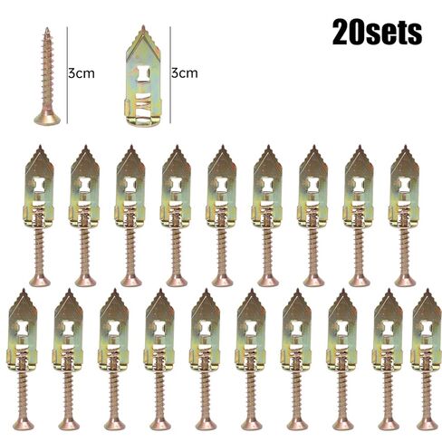 20Sets Heavy Duty Self Drilling Drywall Anchors with Screws Self Tapping Screw for Gypsum Plasterboard Dowel Metal Expansion (20 Sets) in Saudi Arabia