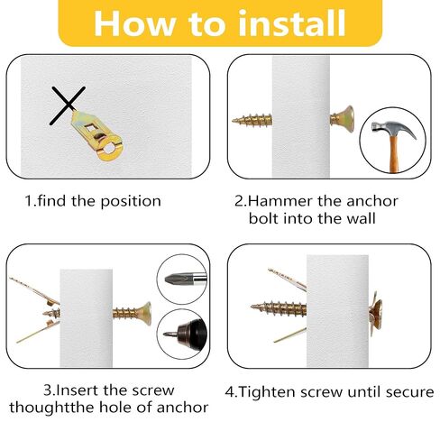 160 قطعة من مراسي الحوائط الجافة ذاتية الحفر مع مجموعة براغي، بدون مثقاب أو ثقوب في الحائط (80 قطعة من المراسي الفولاذية و80 قطعة من براغي الزنك) in Kuwait