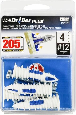 #12 مرساة WallDriller Plus - مع براغي، 4 عبوات in Saudi Arabia