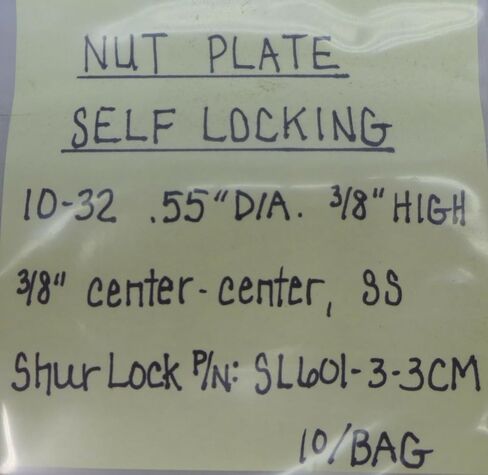(10) Nut Plate Self Locking 10-32 .55 dia 3/8 center - center Stainless Steel in Saudi Arabia
