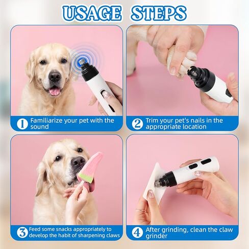 Heusom Silent Groom Pro Nail Grinder, 2025 New Heusom Dog Nail Trimmer, Rechargeable USB Charging Pet Nail Grinders for Dog, Electric Dog Nail Clippers, Pet Paws Grooming Smoothing Tool (1 Set) in Kuwait