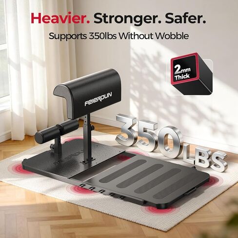 FEIERDUN HT1 Hip Thrust Machine for Home Gym, 350lbs Glute Workout Equipment with Padded Barbell Bar and Resistance Bands, Foldable Hip Thrust Bench for Hip Thrust, Sissy Squat in Kuwait