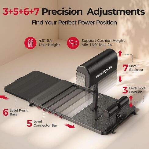 FEIERDUN HT1 Hip Thrust Machine for Home Gym, 350lbs Glute Workout Equipment with Padded Barbell Bar and Resistance Bands, Foldable Hip Thrust Bench for Hip Thrust, Sissy Squat in Kuwait