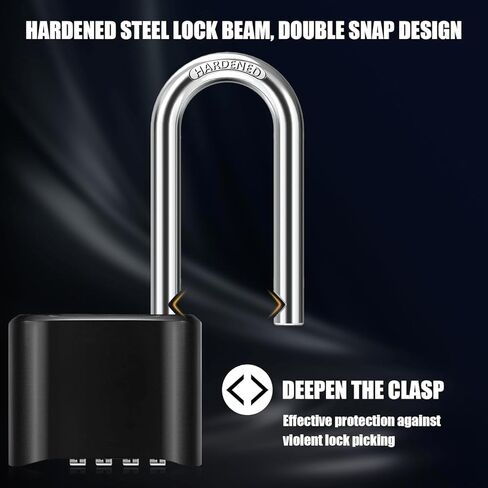 Padlock Lock Set Storage Unit School Gym Locker Pick with Stainless Steel Outdoor Weatherproof Lock Kit Locker Waterproof Shackle Picking and Solid Brass Body Rustproof Long for Sheds in Kuwait