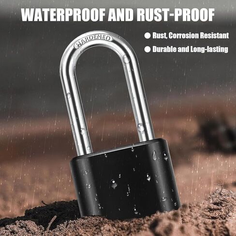 Padlock Lock Set Storage Unit School Gym Locker Pick with Stainless Steel Outdoor Weatherproof Lock Kit Locker Waterproof Shackle Picking and Solid Brass Body Rustproof Long for Sheds in Kuwait