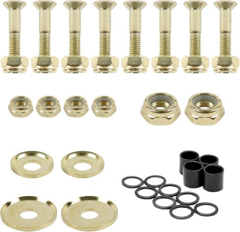 Dime Bag Skateboard Truck Hardware Refresh Kit - Complete with Mounting Bolts, Kingpin and Axle Nuts, Spacers, and Bearing Washers - Chose Color and Size in Kuwait