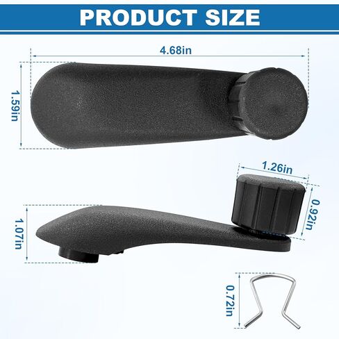 83341 Window Crank Handle Compatible with Select Cadillac/Chevrolet/GMC Models, Black (2) in Saudi Arabia