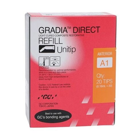GC America GC-001967 Gradia Direct Hybrid Composite Resin, Unitip, A1 (Pack of 20) in Saudi Arabia