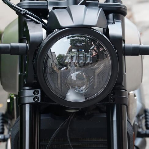 7inch Motorcycle Headlight Housing 7in Chrome CNC Aluminum Alloy Headlight Bucket 7‘’ Front Head Light Outer Shell with 32-40mm Fork Tube Side Mount Brackets,Housing Only in Saudi Arabia