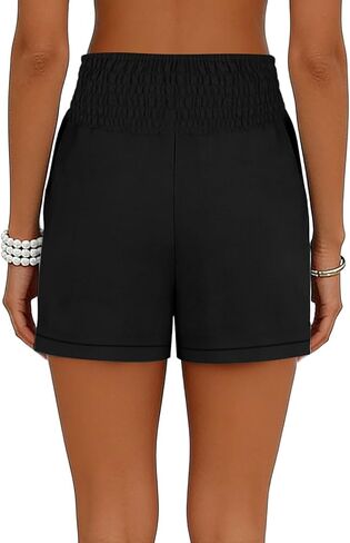 Linen Shorts Women High Waist Summer Loose Shorts Cute Lightweight Casual Short Pants Trendy Beach Vacation Clothes in Saudi Arabia