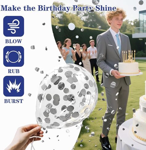 16th Birthday Decorations for Boys Girls, 60PCS Blue Silver Sweet 16 Party Decorations, 16 Birthday Decorations Boy with Happy 16th Birthday Banner，Tablecloth, Confetti Star Balloons, Fringe Backdrop in Kuwait