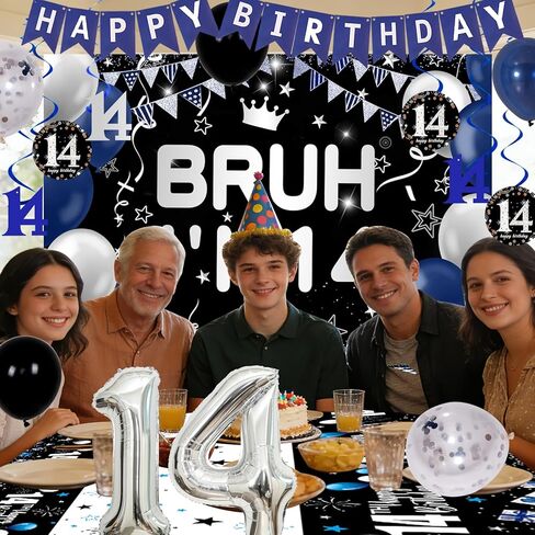 16th Birthday Decorations for Boys Girls, 60PCS Blue Silver Sweet 16 Party Decorations, 16 Birthday Decorations Boy with Happy 16th Birthday Banner，Tablecloth, Confetti Star Balloons, Fringe Backdrop in Kuwait