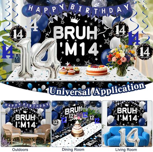 16th Birthday Decorations for Boys Girls, 60PCS Blue Silver Sweet 16 Party Decorations, 16 Birthday Decorations Boy with Happy 16th Birthday Banner，Tablecloth, Confetti Star Balloons, Fringe Backdrop in Kuwait