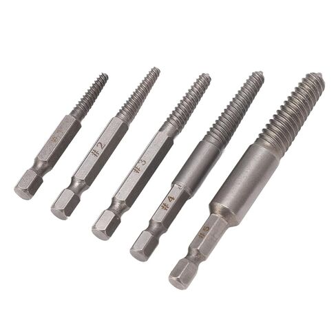 Carbon Steel Damaged Screw Extractor Set 1 4 Inch Hex Shank Remover Efficient Extraction Tool for Broken Stuck Screws Ideal Home Automotive Mechanical Maintenance in Saudi Arabia