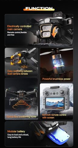 طائرة بدون طيار T5P مع كاميرا مزدوجة، مجهزة بجهاز تحكم عن بعد بشاشة 2.4 بوصة، عدسة 720 بكسل عالية الدقة 90 درجة قابلة للتعديل، كاميرا مزدوجة كوادكوبتر، تطبيق واي فاي، قلاب ثلاثي الأبعاد، تثبيت تلقائي، وضع التدفق البصري، طائرة بدون طيار قابلة للطي للمبتدئي in Kuwait