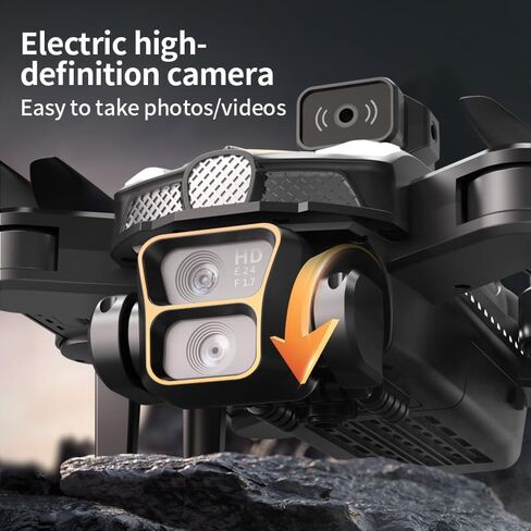 طائرة بدون طيار T5P مع كاميرا مزدوجة، مجهزة بجهاز تحكم عن بعد بشاشة 2.4 بوصة، عدسة 720 بكسل عالية الدقة 90 درجة قابلة للتعديل، كاميرا مزدوجة كوادكوبتر، تطبيق واي فاي، قلاب ثلاثي الأبعاد، تثبيت تلقائي، وضع التدفق البصري، طائرة بدون طيار قابلة للطي للمبتدئي in Kuwait