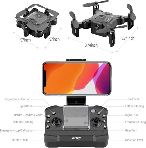 طائرة بدون طيار صغيرة مع كاميرا 4K وتثبيت ستة محاور، مكوك صغير قابل للطي بدون طيار FPV | طائرة بدون طيار سرية صغيرة الجسم، إقلاع/هبوط بمفتاح واحد، وضع مقطوعة الرأس، تدعم الدوران بزاوية 360 درجة in Kuwait