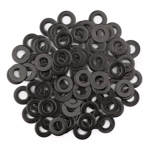 100PCS 1/4'' x 5/8'' SAE Black Flat Washers 304 Stainless Steel Universal Flat Washer, 1.5mm Thick in Kuwait