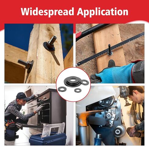 100PCS 1/4'' x 5/8'' SAE Black Flat Washers 304 Stainless Steel Universal Flat Washer, 1.5mm Thick in Kuwait